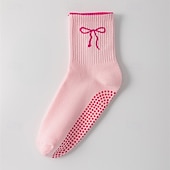 halpa Henkilökohtainen hoito ja terveys-3 paria pitäviä pilates-sukkia naisille, liukumattomat jooga-urheilusukat, pitkät puuvillaiset liukumattomat sukat silikonipisteillä, hengittävät hiljaiset barre-sukat sisätiloissa käytettäväksi