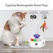 お買い得  猫用おもちゃ-猫じゃらし インタラクティブトイ ととも​​に 充電式 ペットフレンドリー 耐用的 自動 のために 猫用 屋内 ペットプレイ
