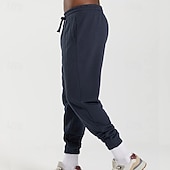 preiswerte Jogginghosen-Herren Jogginghose Hose Kordelzug Tasche Elastischer Bund Einfach Komfort Atmungsaktiv Täglich Outdoor Ferien Urlaub Mode Blau Schwarz Mikroelastisch