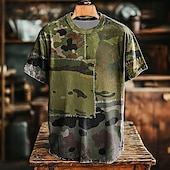 economico Magliette 3D-Per uomo Mimetico Maglietta Manica Corta maglietta Stampa 3D Girocollo Camicia Retrò Vintage Vintage Retrò Feste Streetwear Casuale Verde Estate Primavera Tutte le stagioni Abbigliamento S M L XL XXL