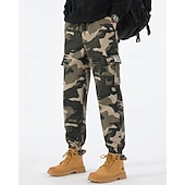 voordelige Cargobroeken-Voor heren Cargohosen Broek Camouflage broek Trekkoord Elastische taille Meerdere zakken camouflage Draagbaar Buiten Dagelijks Kamperen&amp;Wandelen Modieus Klassiek Zwart Leger Groen