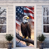 olcso július 4-e-Július 4-i Ajtódíszek Ajtóburkolatok Függetlenségi Nap Amerikai Hazafias Sas Ajtó Takaró Ajtófüggöny Dekoráció Háttér Beltéri/Kültéri Ajtószalag Elülső Ajtóra Falusi Házhoz