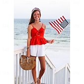 voordelige Accessoires voor haarstyling-4 juli hoofdband voor vrouwen en meisjes, 4 juli geknoopte hoofdband, rood, wit en blauw, met pailletten en kralen versierde patriottische haarband, Amerikaanse vlag, Amerikaanse onafhankelijkheidsdag