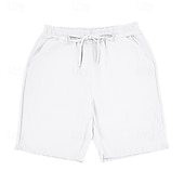お買い得  クラシック-男性用 ショーツ リネンショーツ サマーショーツ ビーチショーツ ポケット ドローストリング 弾性ウエスト 平織り 履き心地よい 高通気性 ショート バケーション 祝日 ビーチ ハワイアン ボヘミアン ブラック ホワイト