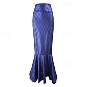 economico Costumi da donna-Regina Sirena Gonna Gonna a sirena Coda da sirena Sexy Drag &amp; Glam Vernice in lattice lucido Metallico Per donna Adulti Festival Musicale Parata dell&#039;Orgoglio Mese dell&#039;orgoglio Halloween Carnevale