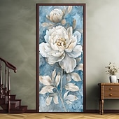 abordables Banners de Garaje y Puerta-Decoraciones de Puerta Florales Cubiertas de Puerta Tapiz de Puerta Cortina Decorativa de Puerta Fondo para Puerta Interior/Exterior Banner de Puerta Frontal para Granja
