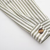 baratos Casacos &amp; Sobretudos para Homem-Homens jaqueta leve jaqueta de verão Jaqueta de Camisa Jaqueta de Transição Férias Diário Bolsos Verão Primavera Riscas Moda Clássico Lapela Padrão Rosa claro Azul Verde cáqui Casaco