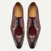 baratos Sapatos Sociais Clássicos-sapatos masculinos premium de couro de crocodilo bordô com cadarço e detalhes refinados para eventos black-tie e festas noturnas