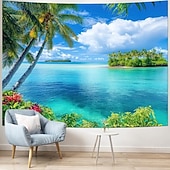 billige Havstrand Teppe-Landskap Hav Hengende Tapestry Veggkunst Stor Tapestry Mural Dekor Fotograf Bakgrunn Teppe Gardin Hjem Soverom Stue Dekorasjon