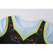 abordables Disfraces de niñas-Frozen Cuento de Hadas Princesa Anna Vestido de niña de las flores Disfraz de fiesta temática Vestidos de tul Cosplay Cosplay de película for Chica Niños Carnaval Mascarada Fiesta