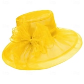 billiga Fascinatorer &amp; Hattar-1950-tals Retro Vintage Derbyhatt Kyrkohatt Kentucky Derbyhatt Gentlewoman Noblewoman Kvinnors Derby Ascot Hästkapplöpning Festival Vuxenhatt Vår  Sommar