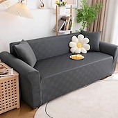 cheap Sofa Cover-Stretch Sofa Cover Slipcover Elastic Sectional Couch Armchair Loveseat 4 or 3 seater L shape Jacquard Grey Water Repellent Plain Solid Soft Durable Washable