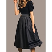 levne Ženy-Oktoberfest Šaty Dámské šaty Trachtenkleader Služka Bavorský němčina Louky Dámské Tradiční Styl Tkanina Šaty (75 cm)