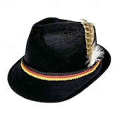 preiswerte Fedora-Hut-Herren Fedora-Hut Oktoberfesthut Schwarz Marineblau Modal Feder Mode Lässig Straße Täglich Farbblock Sonnenschutz Atmungsaktiv
