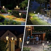 cheap Pathway Lights &amp; Lanterns-Solar Pathway Lights for Outside Super Bright Solar Driveway Lights Outdoor Waterproof Auto On/Off Solar Garden Fence Lights Solar Powered Post Landscape Decor Lighting for Path Yard Walkway
