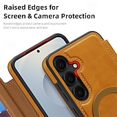 رخيصةأون جراب سامسونج-هاتف غطاء من أجل سامسونج جالاكسي S24 Ultra Plus س24 FE S23 Ultra S23 Plus ق 25 اس 25 بلس اس 25 الترا حالة الامتزاز المغناطيسي غطاء الوجه دعم الشحن اللاسلكي فتحة لبطاقة ضد الصدمات TPU