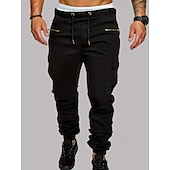 economico Pantaloni cargo-Per uomo Pantaloni Cargo Pantaloni Elastico in vita Coulisse Multi-tasche Semplice Indossabile All'aperto Quotidiano Campeggio &amp; Escursionismo Moda Classico Nero Verde militare