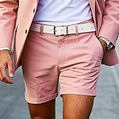 economico pantaloncini da lavoro-Per uomo Shorts eleganti Shorts da Lavoro Pantaloncini da golf Tasca Semplice Comodità Traspirante Corto All'aperto Affari Sport Casual Bianco Giallo