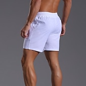 economico Classico-Per uomo Shorts Shorts di Lino Pantaloncini Estivi Shorts da Spiaggia Tasca Coulisse Elastico in vita Semplice Comodità Traspirante Corto Vacanza Ferie Spiaggia Hawaiano Boho Nero Bianco