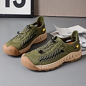 お買い得  バケーションサンダル-メンズスニーカーの赤とベージュのスポーツシューズ。耐久性のあるレースアップシステムと快適なフィット感を備え、ランニング、ハイキング、アドベンチャーに最適です。