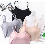 billige Enkel tank topp-Dame Camisole Tank Top Helfarge Daglig Fritid Ermeløs Med stropper Vanlige topper Daglig Svart Hvit Rosa Lilla Fuksia Sommer