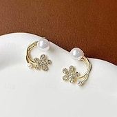 economico Orecchini-Per donna Orecchini a perno Tropicale Gioia Trifoglio Tropicale Elegante Orecchini Gioielli Oro Per Feste