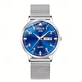 cheap Quartz Watches-A New Milan Stainless Steel Bracelet Business Quartz Watch With A Px7 Water Resistance Rating And Luminous Date And Day Display. It Is A Fashionable Trendy Casual And Versatile Sports Men&#039;S Business