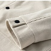 economico Giubbotti e cappotti da uomo-Per uomo Giacca Camicia Giacca in Velluto a Coste Casuale Quotidiano Traspirante Tasca Primavera &amp; Autunno Semplice Classico Bavero Regolare Nero Bianco Verde scuro Marrone Giacca