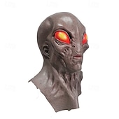 economico Maschera di Halloween &amp; Accessori-Maschera aliena spaventosa di Halloween per adulti, realistici costumi spaventosi, maschera in lattice per il viso, 4 varianti di colore, maschera horror extraterrestre, accessorio spettrale per feste