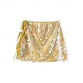 preiswerte Blumenoberteile-Damen Rock Glitzernder Rock Mode Mini Mittlere Hüfthöhe Röcke Einfach Pailletten Mikroelastisch Party Cocktailparty Gelb Grün Sommer Polyester