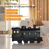 economico lampada da comodino-Diffusore di oli essenziali da 300 ml a forma di treno a vapore retrò &amp;umidificatore con telecomando a doppia modalità di nebulizzazione, perfetto per la camera da letto &amp;arredamento per ufficio