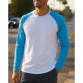 billiga Löpar-T-shirts och linnen-Herr Löpartopp T-shirt för jogging Långärmad T-shirt Snabb tork Lättvikt Andningsfunktion Tennis Golf Löpning Sportkläder Sportkläder Färgblock Vit Rosa Purpur