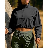 baratos Casacos impermeáveis-Mulheres Moletom com capuz Jaqueta de Trilha Jaqueta esportiva Ao ar livre Proteção Solar Respirável Secagem Rápida Roupas de caminhada Roupas de caminhada Outono Jaqueta Tênis Golfe Corrida Côr