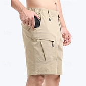 economico Classico-Per uomo Pantaloncini cargo Shorts Pantaloncini Estivi Elastico in vita Multi-tasche Semplice Comodità Indossabile Lunghezza al ginocchio All&#039;aperto Sport Quotidiano Moda Casual Nero Cachi