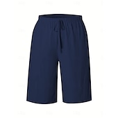 baratos Shorts-Mulheres chinês Bermudas Férias Moda Básico Comprimento do joelho Cintura Alta Tecido Bolsos Cintura elástica Confortável Macio Micro-Elástica Ao ar livre Rua Verde Militar Azul marinho Preto Branco