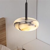 abordables Luces de isla-Lámpara colgante de mármol translúcido de alta gama, ideal para dormitorio, sala de estar. &amp;comedor