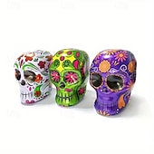 voordelige Halloween-3 stuks Halloween snoeppot in de vorm van een schedel - matte ijzeren opbergcontainer voor koekjes en snacks display- en verpakkingsmaterialen sieraden maken display- en verpakkingsmaterialen kralen