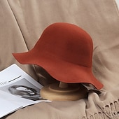 economico Cappelli-Cappelli da pescatore da donna in maglia di cashmere, cappello da pescatore pieghevole, caldo, autunno e inverno, colore unico