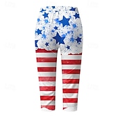 preiswerte Unabhängigkeitstag Hosen-Damen Leggings Anti-Scheuer-Shorts Mode Streetwear Wadenlang Natürliche TaillePantsAmerikanischer Unabhängigkeitstag Amerikanische Flagge Elastischer Bund Atmungsaktiv Bequem Dehnbar Alltagskleidung