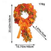 abordables action de grâces et décoration d&#039;automne-Couronne d&#039;automne pour porte d&#039;entrée Thanksgiving récolte d&#039;automne décoration intérieure extérieure, couronne de vigne en feuille d&#039;érable rustique décoration murale et de porte suspendue