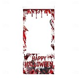 cheap Halloween Wall Tapestries-Halloween Photo Booth Props SuppliesSpooky and Fun Designs ncludes Ghosts, Pumpkins, Witches, Bats, and More Perfect for Parties, Events, and Celebrations