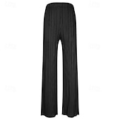 economico Pantaloni a gamba dritta-Per donna Chinos Pantaloncini Capri Elegante Vintage Moda Lunghezza alla caviglia Misura del girovita medio Semplice Pieghettato Comodo Elasticizzato blu acqua Avocado Nero Zenzero Estate Primavera