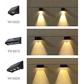 olcso Kültéri falilámpák-napelemes fali lámpák kültéri 1/2/3 LED lencsés kerítésvilágítás motoros kültéri vízálló meleg fehér automatikus be-/kikapcsolású LED házszámvilágítás verandára, teraszra, erkélyre, falra, udvari
