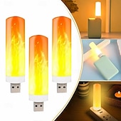 cheap Decorative Lights-4 Pcs simulation flame lamp candle lamp dynamic flame lamp bedside mini Usb atmosphere lamp small night lamp Halloween Christmas decoration lights