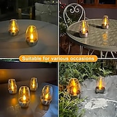 halpa Kynttilän valot-6 kpl aurinkokennoisia ruostumattomasta teräksestä valmistettuja kynttilänvaloja liekittömät kynttilät syntymäpäiväjuhliin jouluksi hääjuhliin kotipuutarhaan sisä- ja ulkokäyttöön vedenpitävä