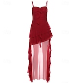 economico Abiti casual bianchi-Per donna Abito Lungo Maxi Abito Abito Estivo Abito Sottoveste Moda Moderno All&#039;aperto Ferie Data Vestibilità regolare Semplice Senza Maniche Spalline sottili Nero Bianco Rosso Estate