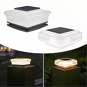baratos Candeeiros Luzes de Exterior-30led poste de luz solar transparente à prova d'água abajur luz quente quadrado para áreas externas adequado para jardim pátio cerca escadas 1 peça