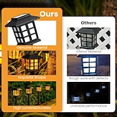 preiswerte Landschaftslichter-6 Stück Solar-Außenleuchte, wasserdicht, kleines Haus, blinkende Flamme, Bodenstecker, Licht für Innenhof, Garten, Weg, Rasen, Terrasse, Halloween, Weihnachtsfest, Atmosphäre, dekoratives Licht,