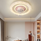 voordelige Plafondventilatorverlichting-plafondventilator met verlichting ronde ventilatorlamp met afstandsbediening led hanglamp ventilator voor woonkamer eetkamer plafondlamp