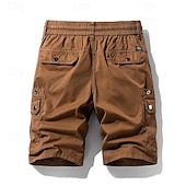 economico Classico-Per uomo Pantaloncini cargo Shorts Pantaloncini Estivi Coulisse Elastico in vita Multi-tasche Semplice Comodità Indossabile Lunghezza al ginocchio All&#039;aperto Sport Quotidiano Moda Casual Nero Cachi